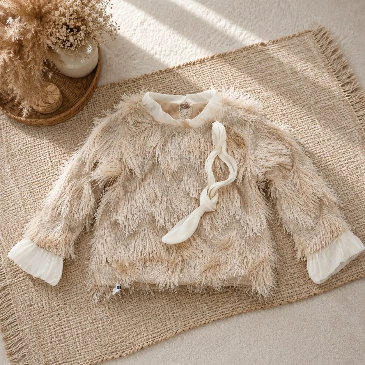 Ivory Feather Knit Top