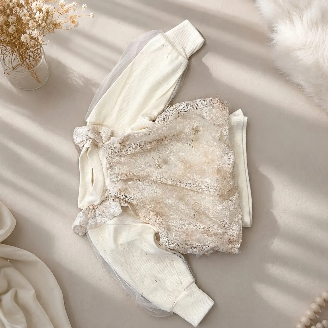 Pearl Blossom Lace Top